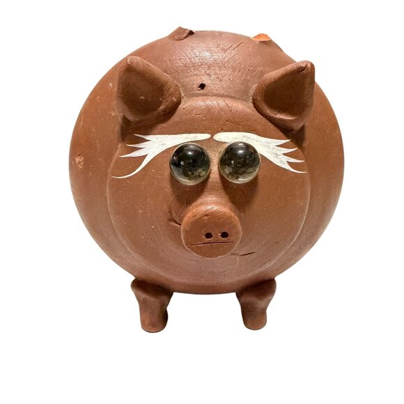 Other - Handcrafted Mexican Terracotta Piggy Bank Decor Missing Top Handle
